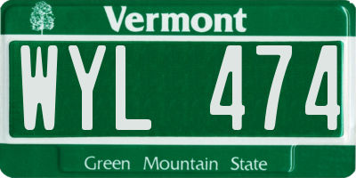 VT license plate WYL474