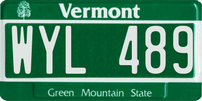 VT license plate WYL489
