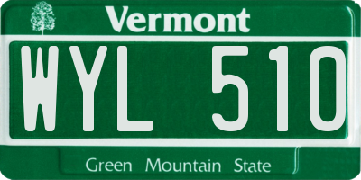 VT license plate WYL510