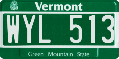 VT license plate WYL513