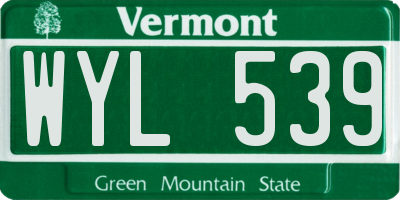 VT license plate WYL539