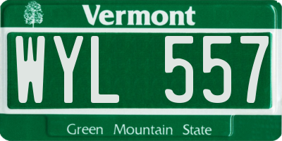 VT license plate WYL557