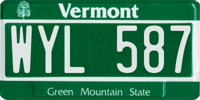 VT license plate WYL587