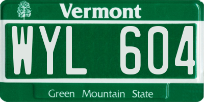 VT license plate WYL604