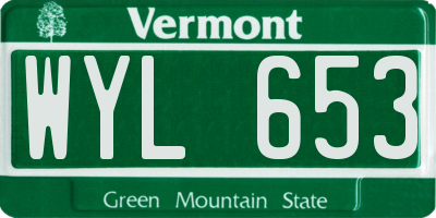 VT license plate WYL653