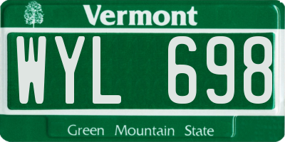 VT license plate WYL698