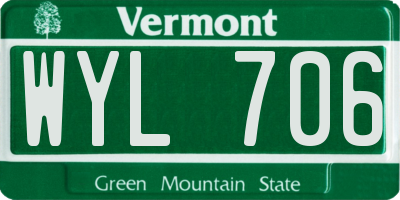 VT license plate WYL706