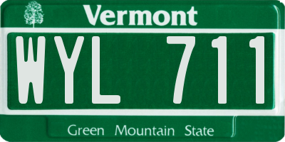 VT license plate WYL711