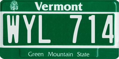 VT license plate WYL714
