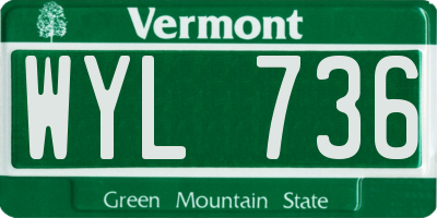 VT license plate WYL736