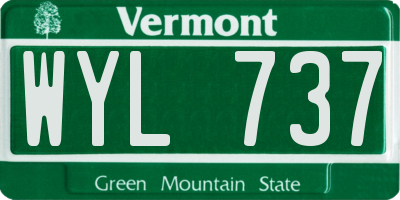 VT license plate WYL737