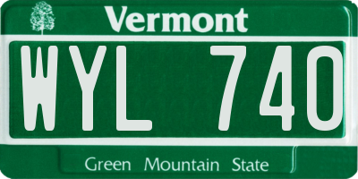VT license plate WYL740