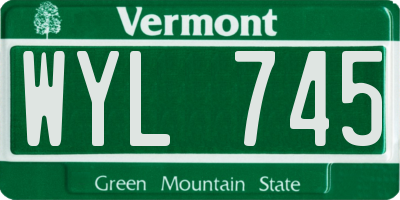 VT license plate WYL745