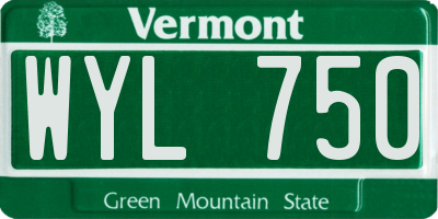 VT license plate WYL750