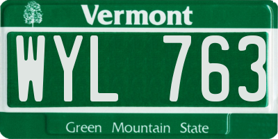 VT license plate WYL763