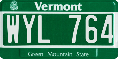VT license plate WYL764