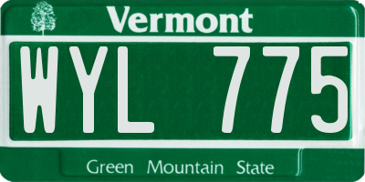 VT license plate WYL775
