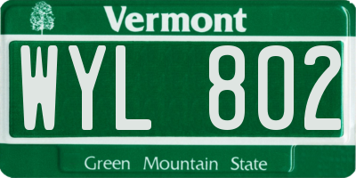 VT license plate WYL802