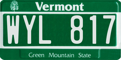 VT license plate WYL817
