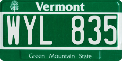 VT license plate WYL835