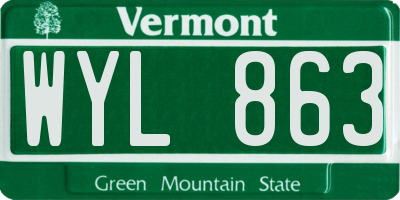 VT license plate WYL863