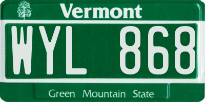 VT license plate WYL868