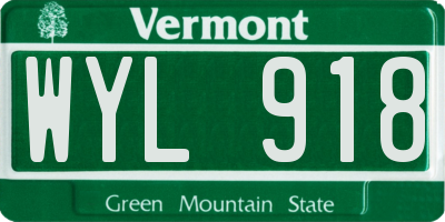 VT license plate WYL918