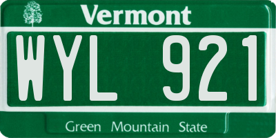 VT license plate WYL921