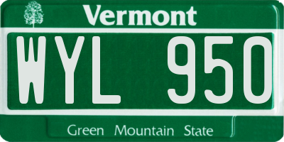 VT license plate WYL950