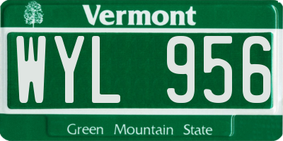 VT license plate WYL956