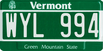 VT license plate WYL994