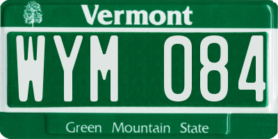 VT license plate WYM084