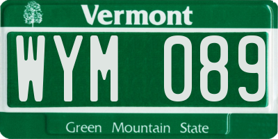 VT license plate WYM089