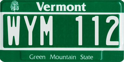 VT license plate WYM112