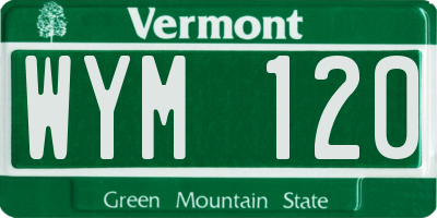 VT license plate WYM120