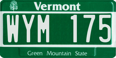 VT license plate WYM175