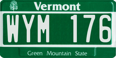 VT license plate WYM176