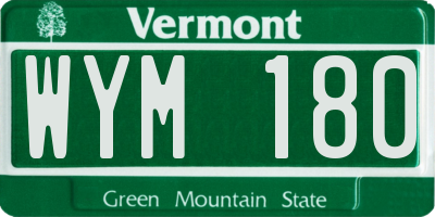 VT license plate WYM180