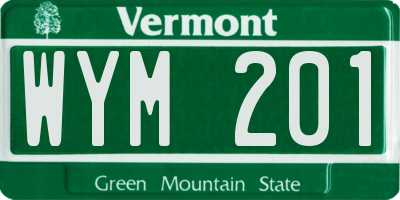 VT license plate WYM201
