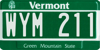 VT license plate WYM211