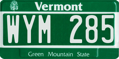 VT license plate WYM285