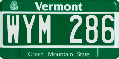 VT license plate WYM286