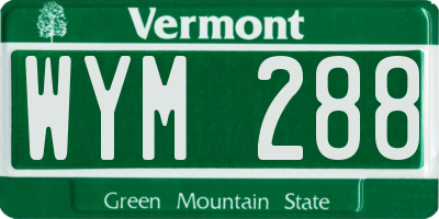 VT license plate WYM288