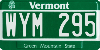 VT license plate WYM295