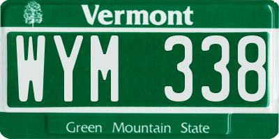 VT license plate WYM338