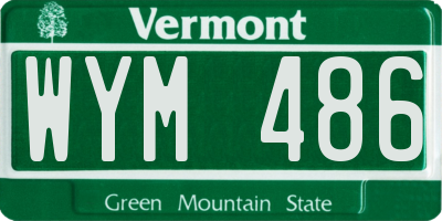 VT license plate WYM486