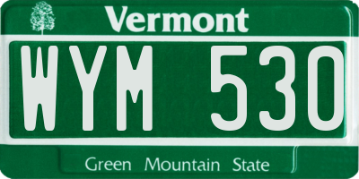 VT license plate WYM530