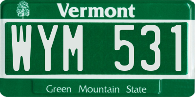 VT license plate WYM531