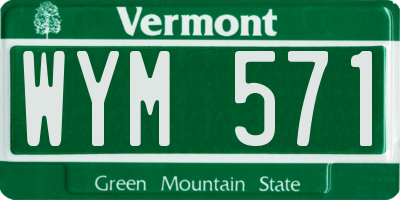 VT license plate WYM571