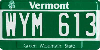 VT license plate WYM613